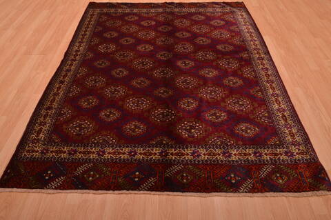 Baluch Red Hand Knotted 56 X 75  Area Rug 100-109015 Image 1