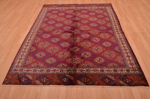 Baluch Red Hand Knotted 56 X 75  Area Rug 100-109015 Image 4