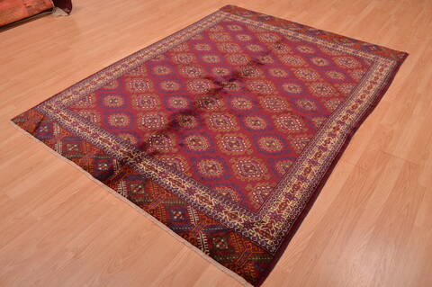 Baluch Red Hand Knotted 56 X 75  Area Rug 100-109015 Image 5
