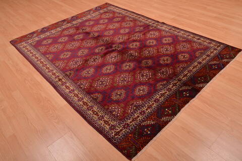 Baluch Red Hand Knotted 56 X 75  Area Rug 100-109015 Image 6