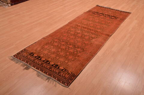 Khan Mohammadi Brown Runner Hand Knotted 33 X 90  Area Rug 100-109055 Image 2
