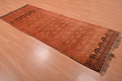 Khan Mohammadi Brown Runner Hand Knotted 33 X 90  Area Rug 100-109055 Image 3