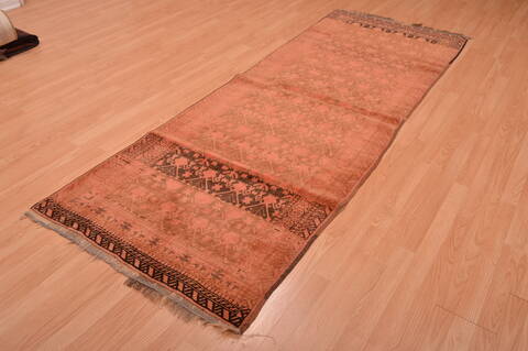 Khan Mohammadi Brown Runner Hand Knotted 33 X 90  Area Rug 100-109055 Image 5