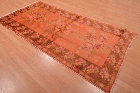 Daghestan Orange Hand Knotted 41 X 82  Area Rug 100-109062 Image 3