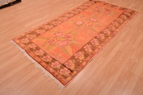 Daghestan Orange Hand Knotted 41 X 82  Area Rug 100-109062 Image 6