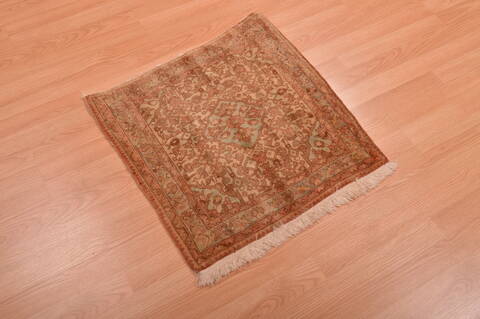 Baluch Brown Square Hand Knotted 22 X 22  Area Rug 100-109081 Image 2