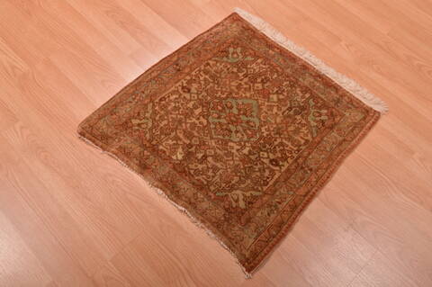 Baluch Brown Square Hand Knotted 22 X 22  Area Rug 100-109081 Image 3