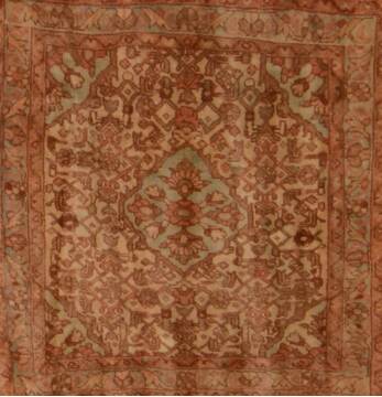 Baluch Brown Square Hand Knotted 2'2" X 2'2"  Area Rug 100-109081