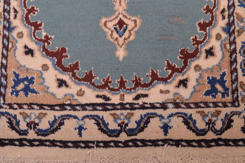 Nain Blue Square Hand Knotted 110 X 21  Area Rug 100-109082 Image 7