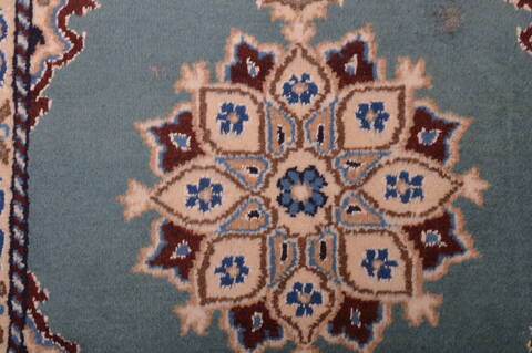 Nain Blue Square Hand Knotted 110 X 21  Area Rug 100-109082 Image 8