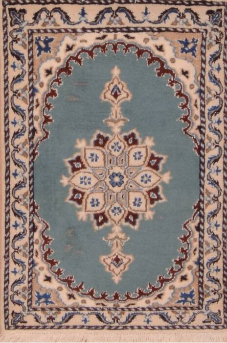 Nain Blue Square Hand Knotted 110 X 21  Area Rug 100-109082 Image 0
