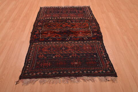 Shahsavan Red Hand Knotted 39 X 55  Area Rug 100-109112 Image 1