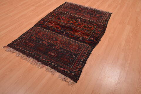 Shahsavan Red Hand Knotted 39 X 55  Area Rug 100-109112 Image 2