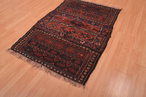 Shahsavan Red Hand Knotted 39 X 55  Area Rug 100-109112 Image 5
