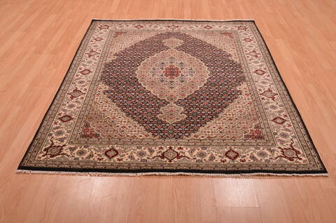 Mahi Beige Hand Knotted 51 X 63  Area Rug 100-109116 Image 1