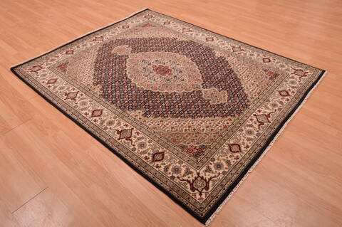 Mahi Beige Hand Knotted 51 X 63  Area Rug 100-109116 Image 3