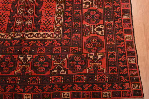 Baluch Red Hand Knotted 50 X 710  Area Rug 100-109121 Image 12