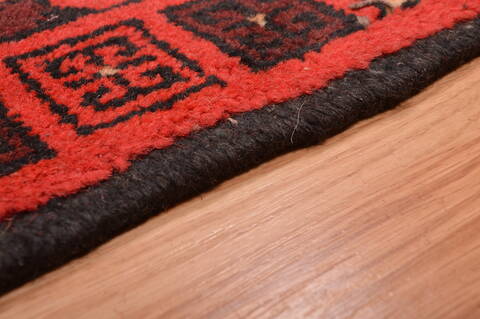 Baluch Red Hand Knotted 50 X 710  Area Rug 100-109121 Image 13