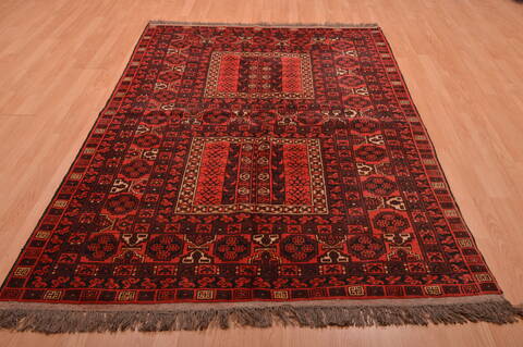 Baluch Red Hand Knotted 50 X 710  Area Rug 100-109121 Image 1