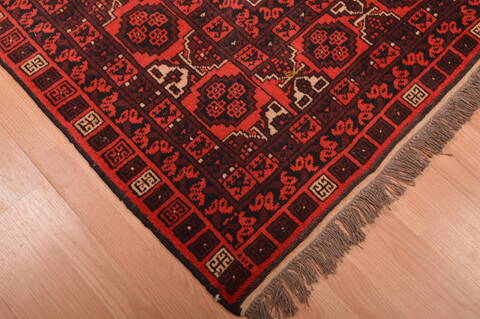 Baluch Red Hand Knotted 50 X 710  Area Rug 100-109121 Image 7