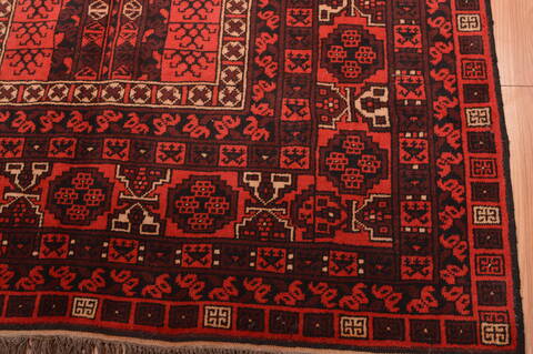 Baluch Red Hand Knotted 50 X 710  Area Rug 100-109121 Image 8