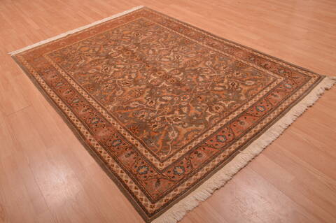 Hereke Green Hand Knotted 64 X 710  Area Rug 100-109122 Image 3