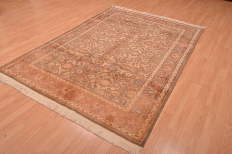 Hereke Green Hand Knotted 64 X 710  Area Rug 100-109122 Image 5