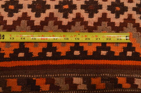 Kilim Brown Hand Knotted 410 X 80  Area Rug 100-109123 Image 11