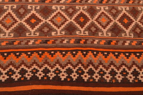 Kilim Brown Hand Knotted 410 X 80  Area Rug 100-109123 Image 8