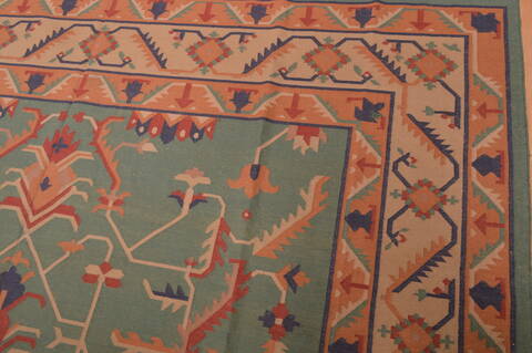 Kilim Green Hand Woven 90 X 117  Area Rug 100-109131 Image 11