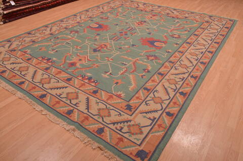 Kilim Green Hand Woven 90 X 117  Area Rug 100-109131 Image 2