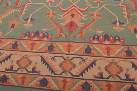 Kilim Green Hand Woven 90 X 117  Area Rug 100-109131 Image 7