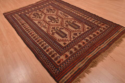 Kilim Brown Hand Knotted 55 X 84  Area Rug 100-109136 Image 3