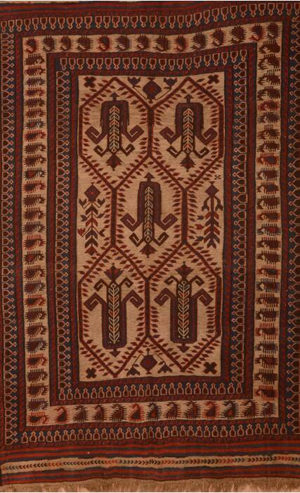 Kilim Brown Hand Knotted 55 X 84  Area Rug 100-109136 Image 0