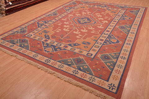 Kilim Red Flat Woven 89 X 110  Area Rug 100-109138 Image 2