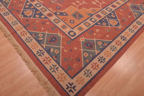 Kilim Red Flat Woven 89 X 110  Area Rug 100-109138 Image 6