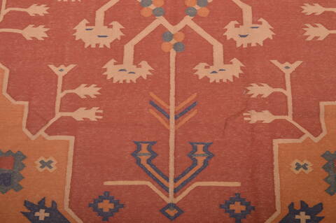 Kilim Red Flat Woven 89 X 110  Area Rug 100-109138 Image 8