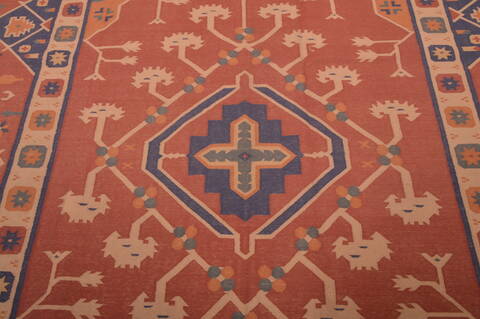 Kilim Red Flat Woven 89 X 110  Area Rug 100-109138 Image 9