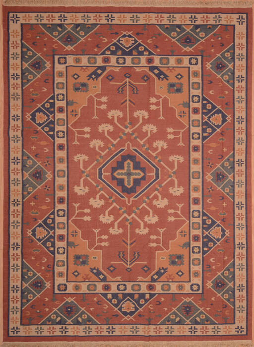 Kilim Red Flat Woven 89 X 110  Area Rug 100-109138 Image 0