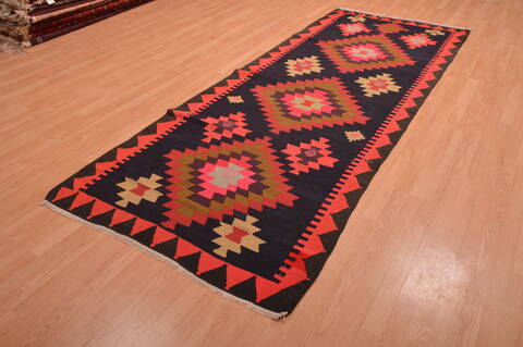Kilim Red Runner Hand Woven 42 X 106  Area Rug 100-109150 Image 2