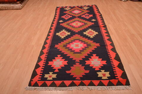 Kilim Red Runner Hand Woven 42 X 106  Area Rug 100-109150 Image 4