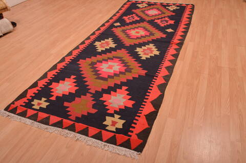 Kilim Red Runner Hand Woven 42 X 106  Area Rug 100-109150 Image 5