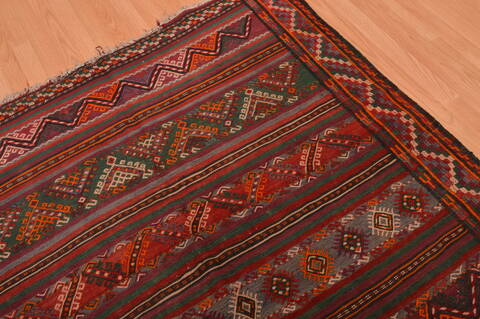 Kilim Brown Runner Hand Knotted 44 X 91  Area Rug 100-109152 Image 10