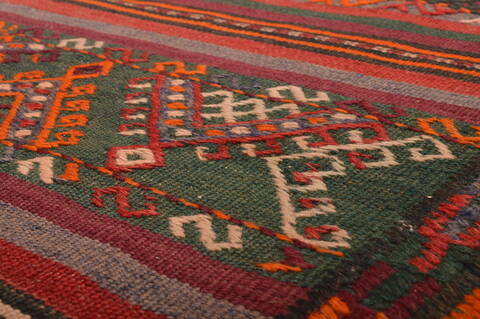 Kilim Brown Runner Hand Knotted 44 X 91  Area Rug 100-109152 Image 12