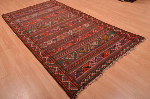 Kilim Brown Runner Hand Knotted 44 X 91  Area Rug 100-109152 Image 3