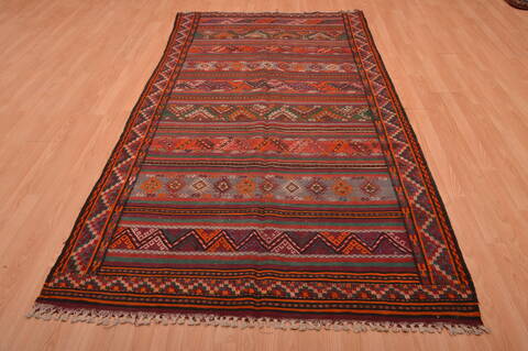 Kilim Brown Runner Hand Knotted 44 X 91  Area Rug 100-109152 Image 4