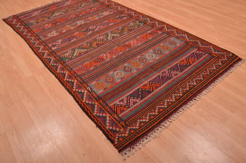 Kilim Brown Runner Hand Knotted 44 X 91  Area Rug 100-109152 Image 6