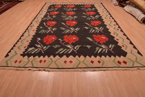 Kilim Black Flat Woven 80 X 124  Area Rug 100-109160 Image 1