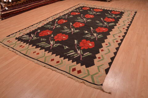 Kilim Black Flat Woven 80 X 124  Area Rug 100-109160 Image 2