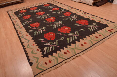 Kilim Black Flat Woven 80 X 124  Area Rug 100-109160 Image 3